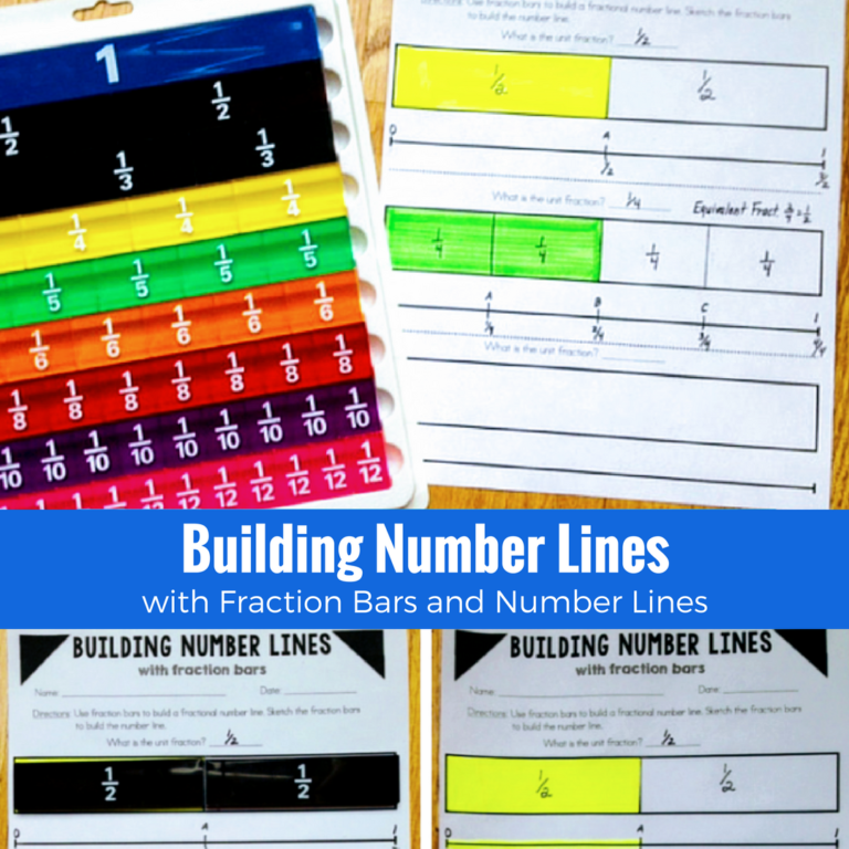 fraction math models and number lines