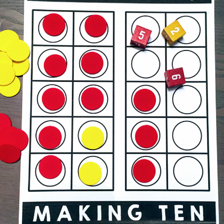 ten frame making tens game board
