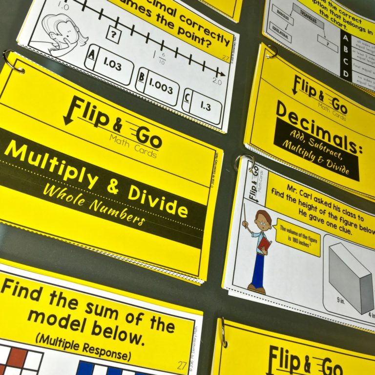 math tasks cards for elementary students