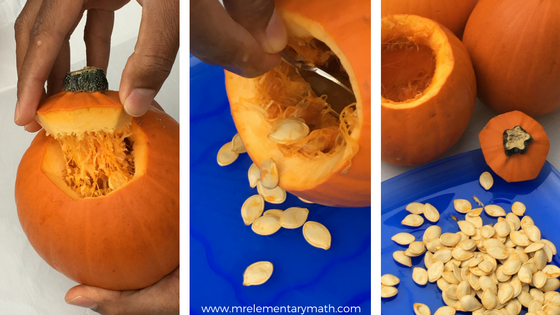 Pumpkin Math - estimate, count and graph pumpkin seeds